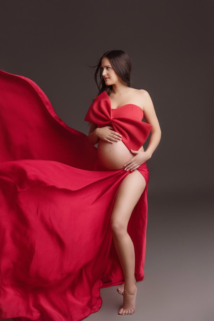 babybauch-outfit-rotes-kleid