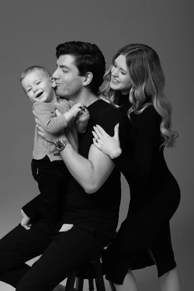 Schwarz weiß Familienportrait