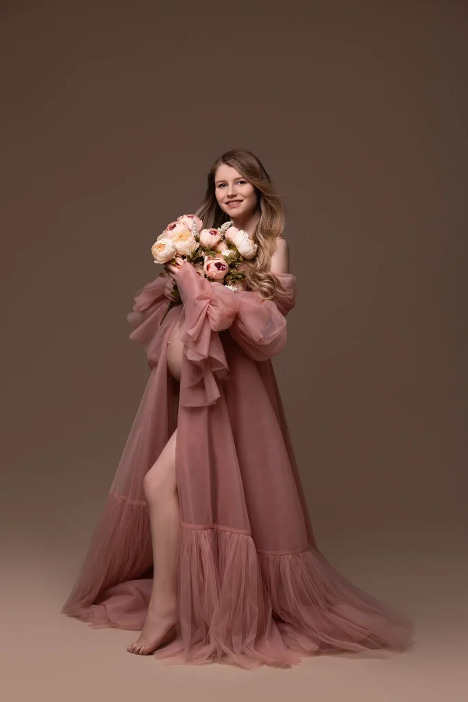 elegante babybauch fotografie im studio