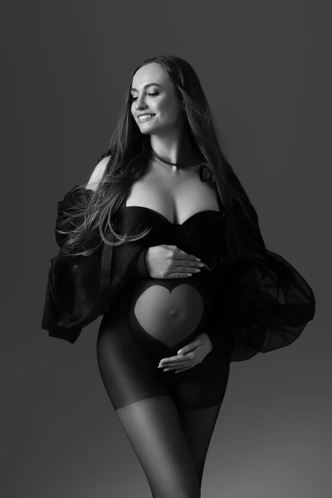 babybauchshooting elegantes kleid